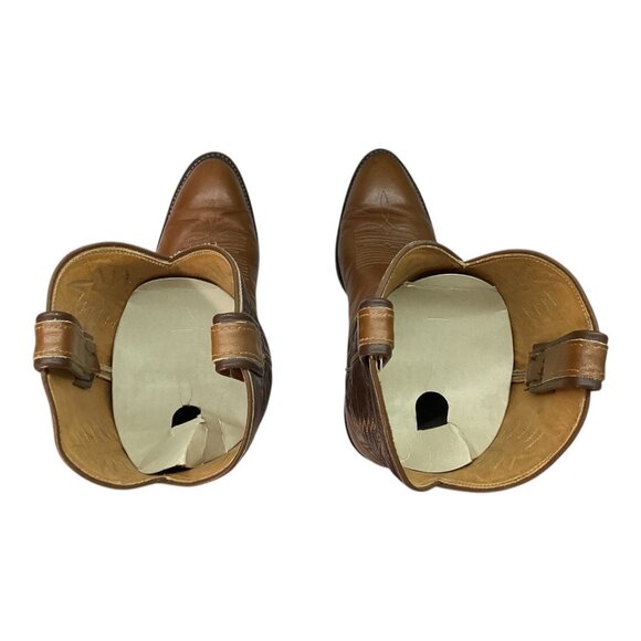 Vintage 80s Tony Lama Brown Leather Cowboy Boots Men's Size 7.5D Style 6210 - Picture 7 of 10